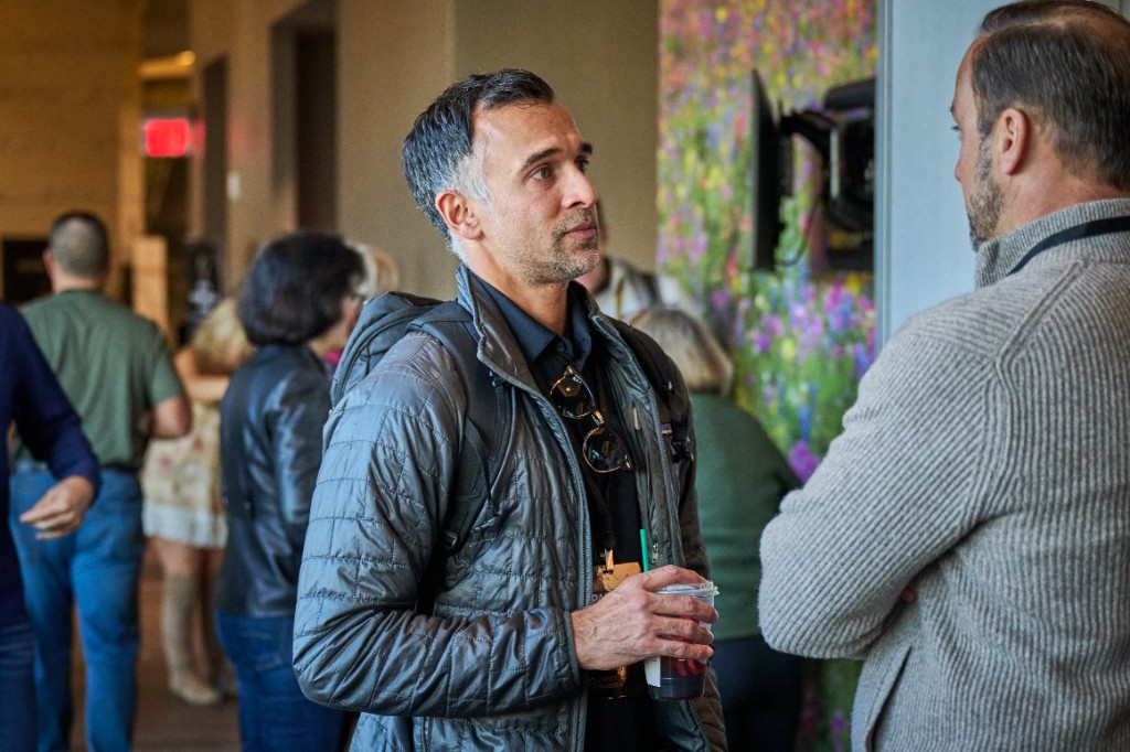 Members in conversation at the retreat